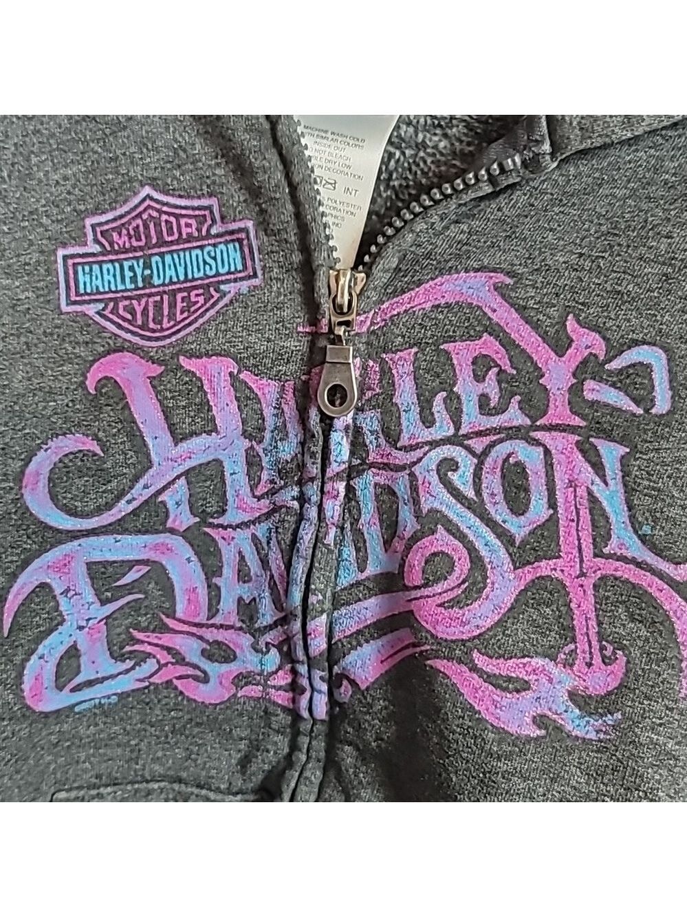 Harley davidson zip up hoodie girl's sz small Colorado - Picture 2 of 6